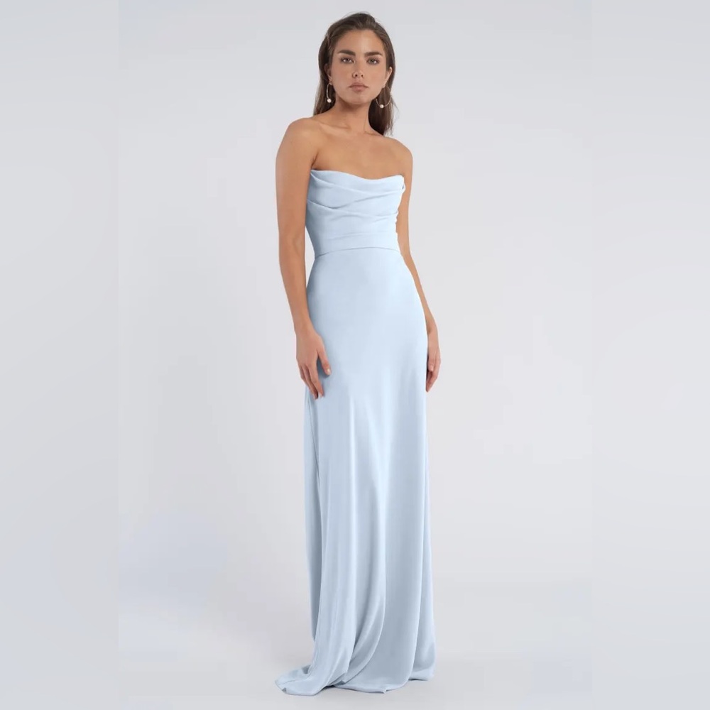 Jenny Yoo Soft Cowl Neckline Maxi Dress